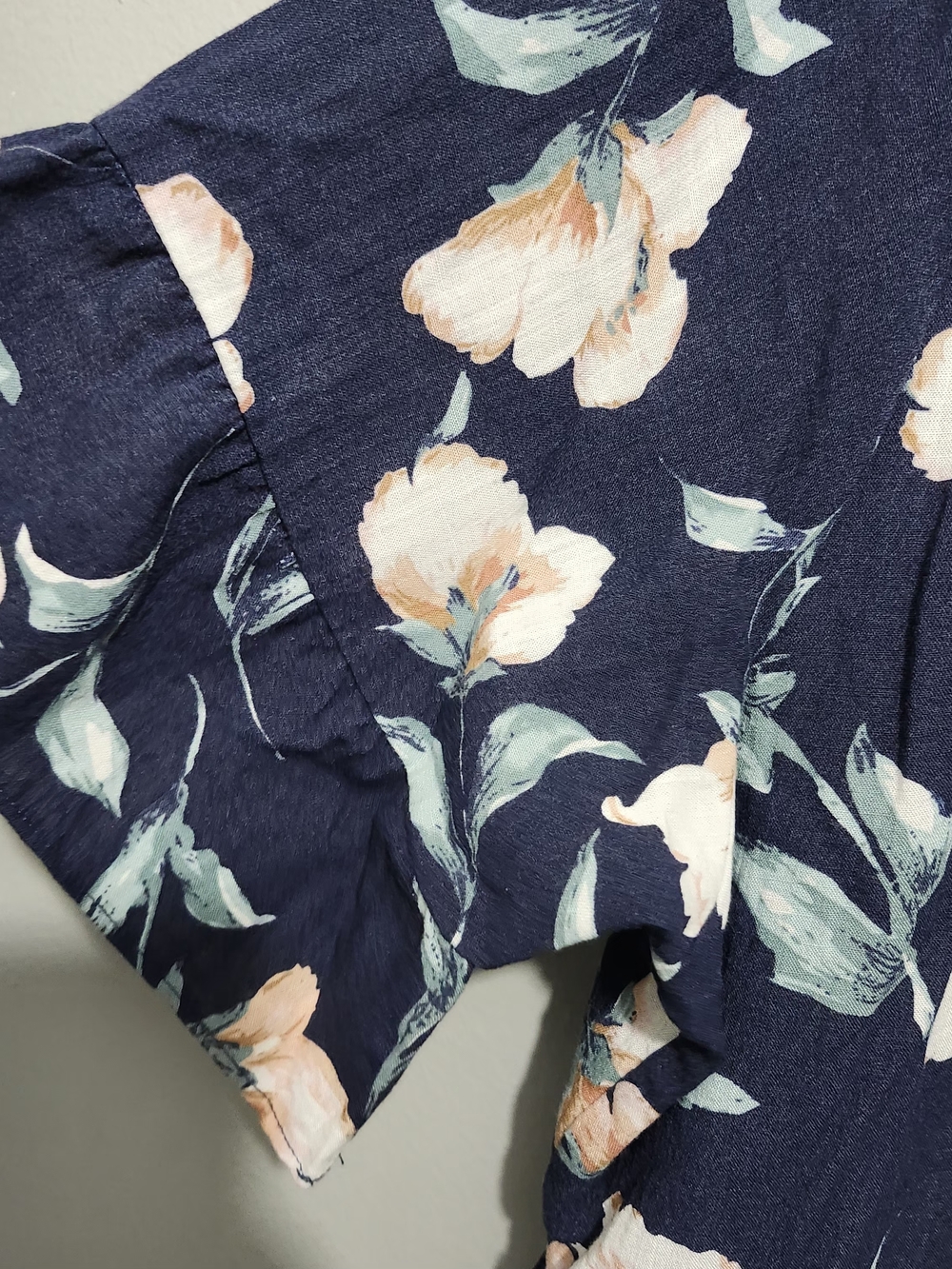 Nursing Queen Navy Floral Tiered Nursing Dress with Pink Blooms Size 2X - Picture 9 of 9
